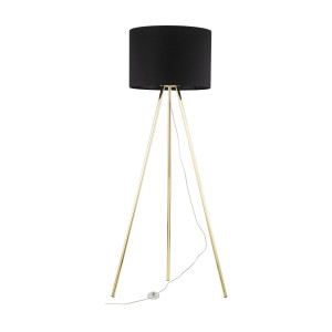 Lampa podłogowa UMBERTO gwint E27 moc 15W styl nowoczesny klosz tkanina | złoty 6635 TK lighting