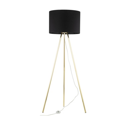 Lampa podłogowa UMBERTO gwint E27 moc 15W styl nowoczesny klosz tkanina | złoty 6635 TK lighting