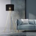 Lampa podłogowa UMBERTO gwint E27 moc 15W styl nowoczesny klosz tkanina | złoty 6635 TK lighting