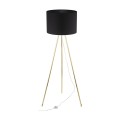 Lampa podłogowa UMBERTO gwint E27 moc 15W styl nowoczesny klosz tkanina | złoty 6635 TK lighting