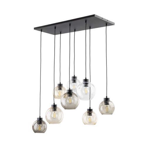 Lampa wisząca CUBUS gwint E27 moc 15W styl nowoczesny szklany klosz | czarny 2834 TK lighting
