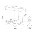 Lampa wisząca CUBUS gwint E27 moc 15W styl nowoczesny szklany klosz | czarny 2834 TK lighting