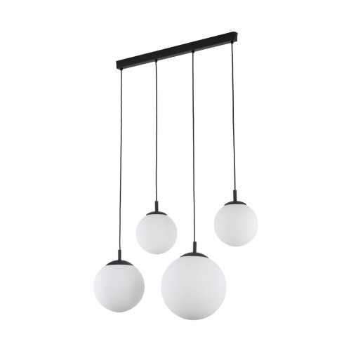 Lampa wisząca ESME Czarny przewody szkło mleczne kule E27 4790 TK Lighting