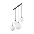 Lampa wisząca ESME Czarny przewody szkło mleczne kule E27 4790 TK Lighting