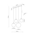 Lampa wisząca ESME Czarny przewody szkło mleczne kule E27 4790 TK Lighting
