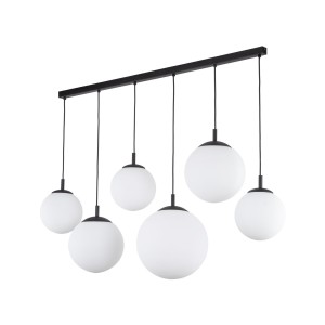 Lampa wisząca zwisy szklane klosze kule ESME Czarny-biały E27 4792 TK Lighting