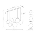 Lampa wisząca zwisy szklane klosze kule ESME Czarny-biały E27 4792 TK Lighting