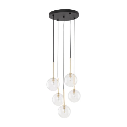 Lampa wisząca z czarno-złotymi elementami NILOS 5xG9 5943 TK Lighting