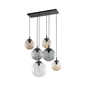 Lampa wisząca ze szklanymi kloszami ESME Czarna podsufitka E27 4819 TK Lighting