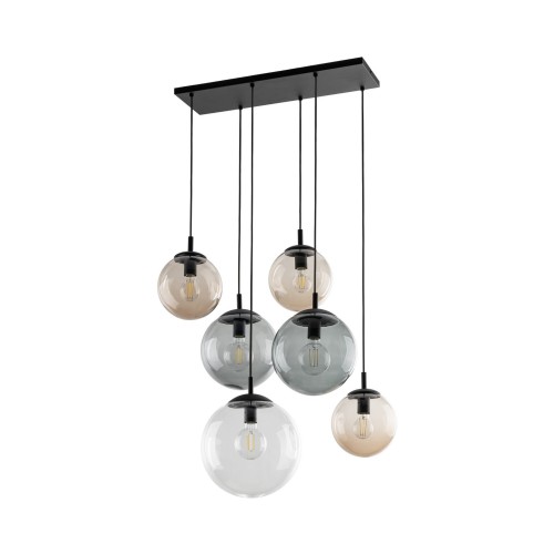 Lampa wisząca ze szklanymi kloszami ESME Czarna podsufitka E27 4819 TK Lighting
