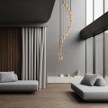 Lampa wisząca kaskadowa 16 kloszy AURORA Czarno-złota designerska 6023 TK
