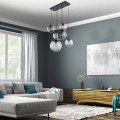 Lampa wisząca nowoczesna szkło grafitowe klosze kule ESME E27 5384 TK Lighting