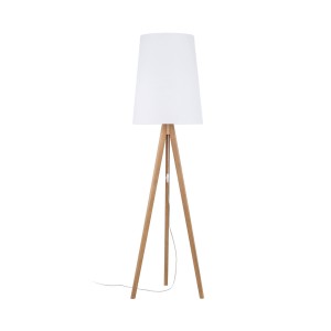 Lampa podłogowa WALZ gwint E27 moc 15W styl nowoczesny klosz tkanina | jasne drewno 5047 TK lighting