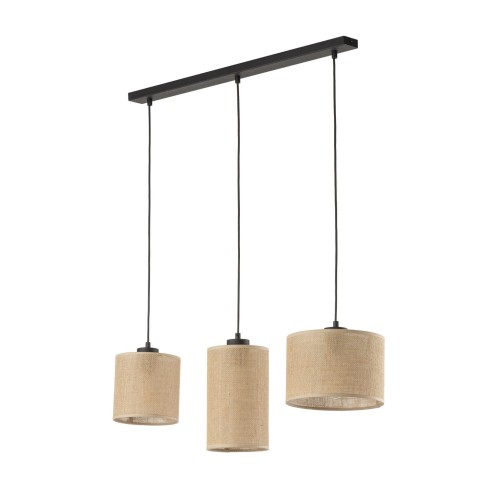 Lampa wisząca na listwie z juty 3xE27 boho JUTA 4954 TK Lighting