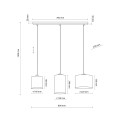 Lampa wisząca na listwie z juty 3xE27 boho JUTA 4954 TK Lighting