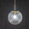 Lampa wisząca śr. 14cm G9 CADIX złote detale strukturalny szklany klosz 759 TK Lighting