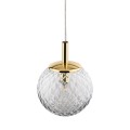 Lampa wisząca śr. 14cm G9 CADIX złote detale strukturalny szklany klosz 759 TK Lighting