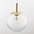 Lampa wisząca śr. 14cm G9 CADIX złote detale strukturalny szklany klosz 759 TK Lighting