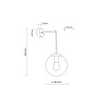 Kinkiet ścienny zwis szklany klosz na E27 do salonu ESME 5389 TK Lighting