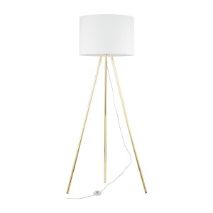Lampa podłogowa UMBERTO gwint E27 moc 15W styl nowoczesny klosz tkanina | złoty 6637 TK lighting