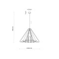 Lampa wisząca duża klosz drewniana klatka do salonu E27 ERIS 6611 TK Lighting