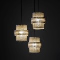 Lampa wisząca z trzema abażurami w kolorze juty na E27 6098 TK Lighting
