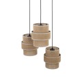 Lampa wisząca z trzema abażurami w kolorze juty na E27 6098 TK Lighting