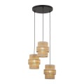Lampa wisząca z trzema abażurami w kolorze juty na E27 6098 TK Lighting