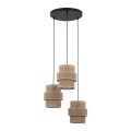 Lampa wisząca z trzema abażurami w kolorze juty na E27 6098 TK Lighting