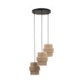 Lampa wisząca z trzema abażurami w kolorze juty na E27 6098 TK Lighting