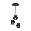Lampa wisząca czarna na okrągłej rozecie do jadalni 5981 TK Lighting
