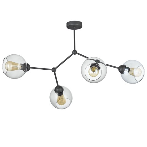 Lampa sufitowa FAIRY gwint E27 moc 15W styl klasyczny szklany klosz | czarny 2730 TK lighting