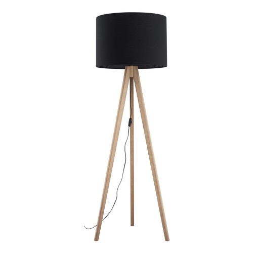 Lampa podłogowa trójnóg drewniany z czarnym abażurem GRAND 16008 TK Lighting