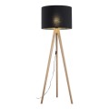 Lampa podłogowa trójnóg drewniany z czarnym abażurem GRAND 16008 TK Lighting