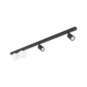 Lampa sufitowa VOX gwint GU10/G9 moc LED 10W+6W styl minimalistyczny szklany klosz | czarny 10002 TK lighting