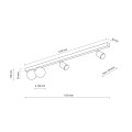 Lampa sufitowa VOX gwint GU10/G9 moc LED 10W+6W styl minimalistyczny szklany klosz | czarny 10002 TK lighting