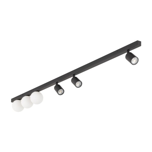 Lampa sufitowa VOX gwint GU10/G9 moc LED 10W+6W styl industrialny szklany klosz | czarny 10003 TK lighting