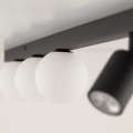 Lampa sufitowa VOX gwint GU10/G9 moc LED 10W+6W styl industrialny szklany klosz | czarny 10003 TK lighting