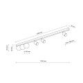 Lampa sufitowa VOX gwint GU10/G9 moc LED 10W+6W styl industrialny szklany klosz | czarny 10003 TK lighting
