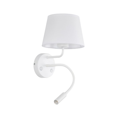 Kinkiet MAJA gwint E27/G9 moc 60W+6W styl nowoczesny klosz abażur | biały 10080 TK Lighting