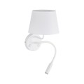 Kinkiet MAJA gwint E27/G9 moc 60W+6W styl nowoczesny klosz abażur | biały 10080 TK Lighting