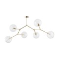 Lampa sufitowa z 6 okrągłymi kloszami złote dodatki FAIRY 10071 TK Lighting