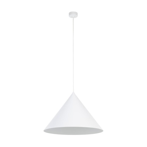 Lampa wisząca pojedyncza biała, klosz stożkowy Ø50cm, gwint E27 10010 TK Lighting