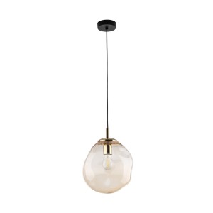 Lampa wisząca ze szklanym kloszem glamour SOL bursztynowy złoty 10083 TK Lighting