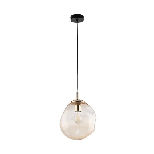 Lampa wisząca ze szklanym kloszem glamour SOL bursztynowy złoty 10083 TK Lighting