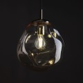 Lampa wisząca ze szklanym kloszem glamour SOL bursztynowy złoty 10083 TK Lighting