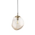 Lampa wisząca ze szklanym kloszem glamour SOL bursztynowy złoty 10083 TK Lighting