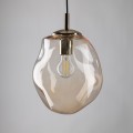 Lampa wisząca ze szklanym kloszem glamour SOL bursztynowy złoty 10083 TK Lighting