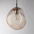 Lampa wisząca ze szklanym kloszem glamour SOL bursztynowy złoty 10083 TK Lighting