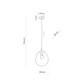 Lampa wisząca ze szklanym kloszem glamour SOL bursztynowy złoty 10083 TK Lighting